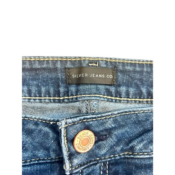 Silver Jeans Boyfriend Jeans Dark Wash Women’s W34 L29 (US 14/16) Light Fading - Picture 15 of 16